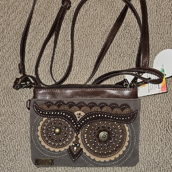 NWT Adjustable and Convertible Chala Brown Bag with Owl Accent - Picture 4 of 12